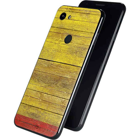Spain Flag Dark Wood Google Pixel 3a XL Skin